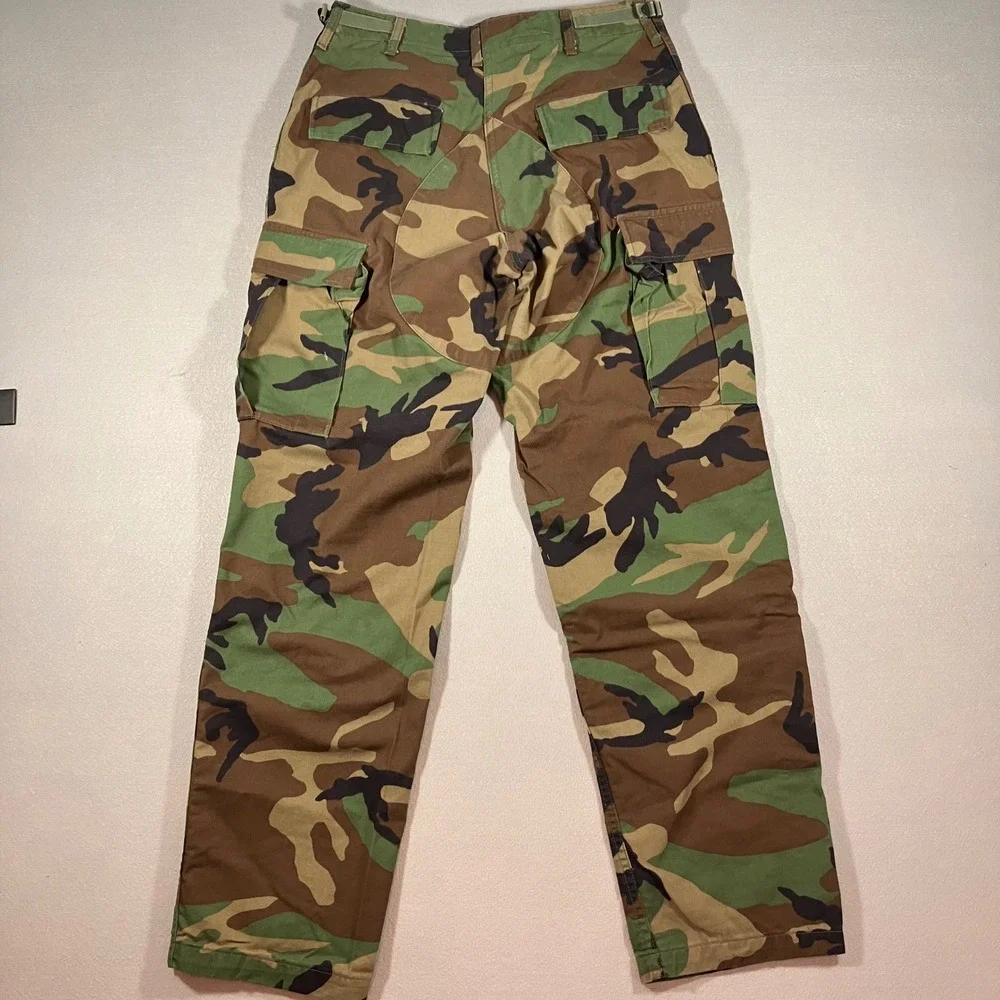 Vintage US Military Woodland Camo Cargo Pants Small Regular Rugged Combat Y2k